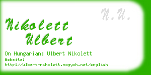 nikolett ulbert business card